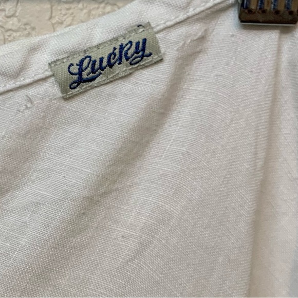 Lucky Brand 100% Linen Flowy Lightweight Skirt Asymmetrical Hem White Size 27 - Picture 5 of 11